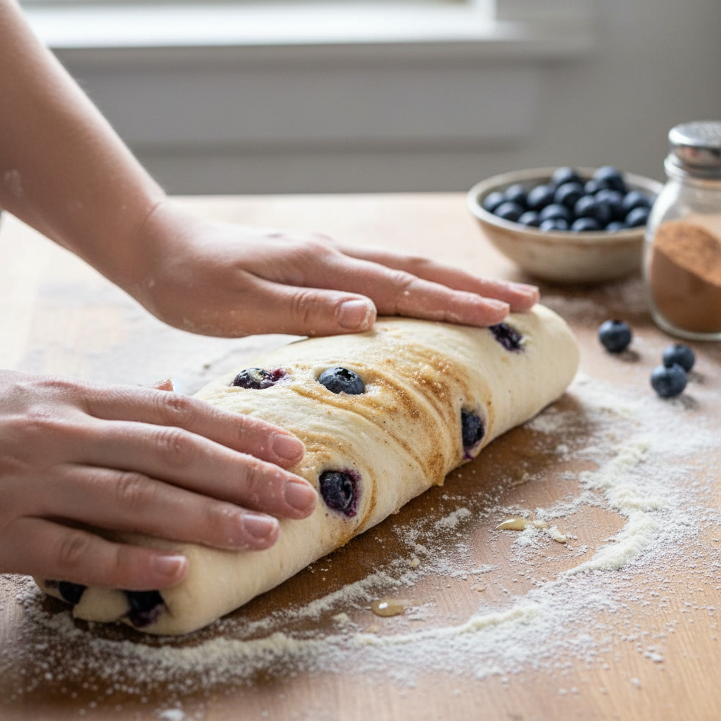 Rolling and cutting dough into pieces