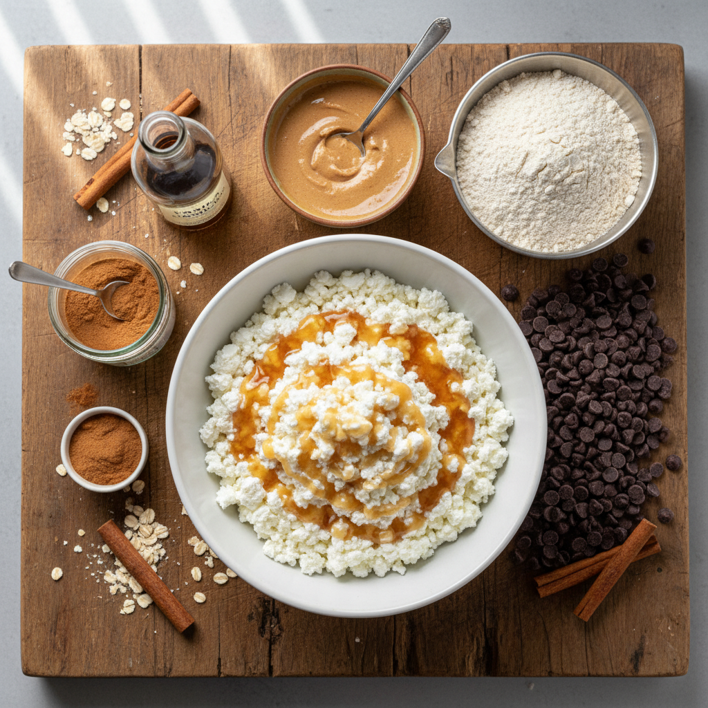 Ingredients for Cottage Cheese Cookie Dough