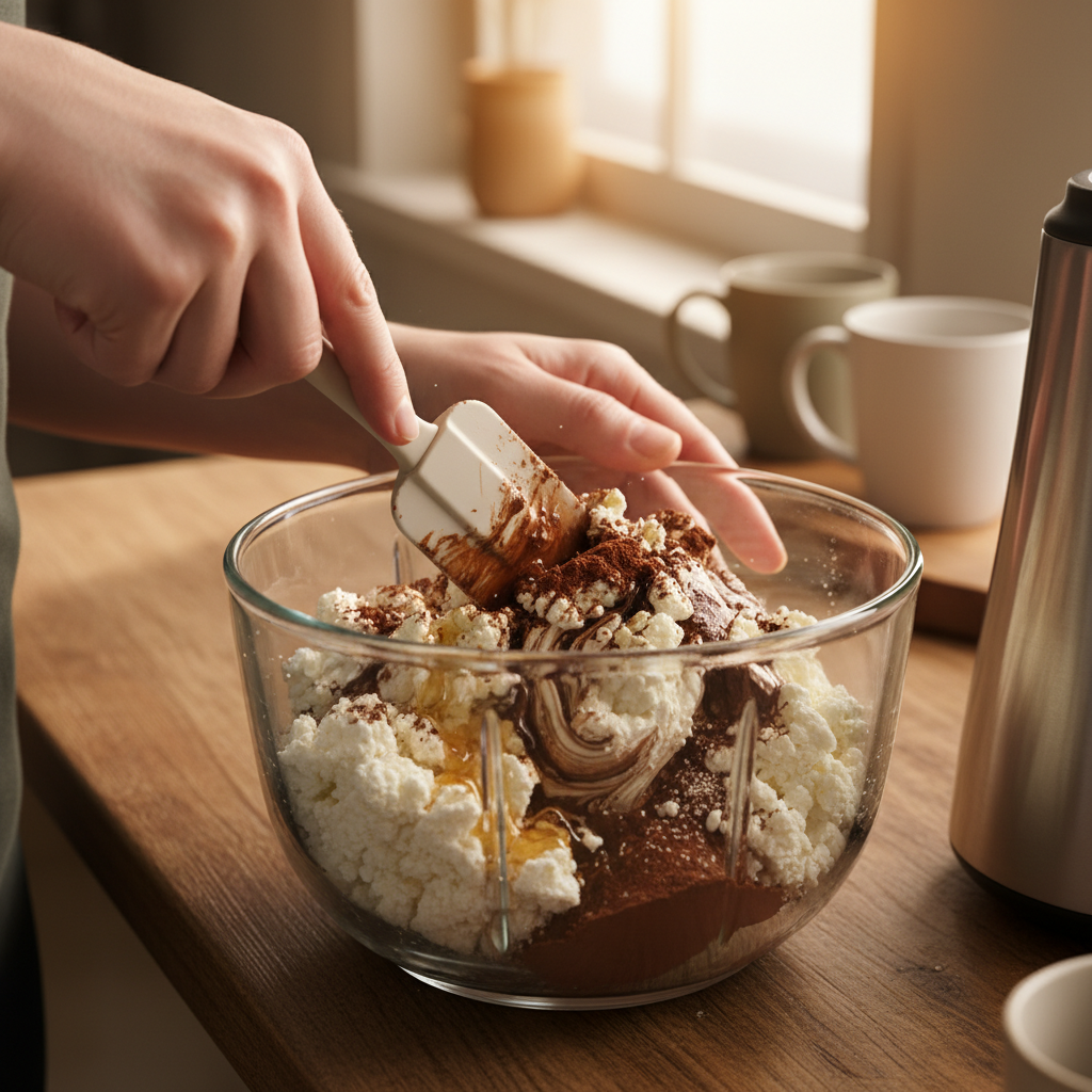 Mixing ingredients in blender