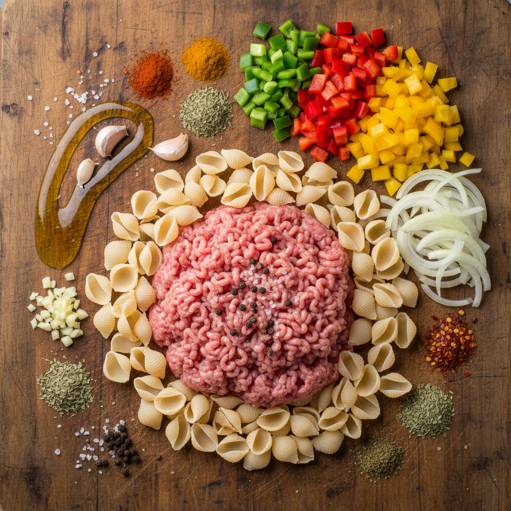 Ingredients for Instant Pot Ground Turkey Pasta