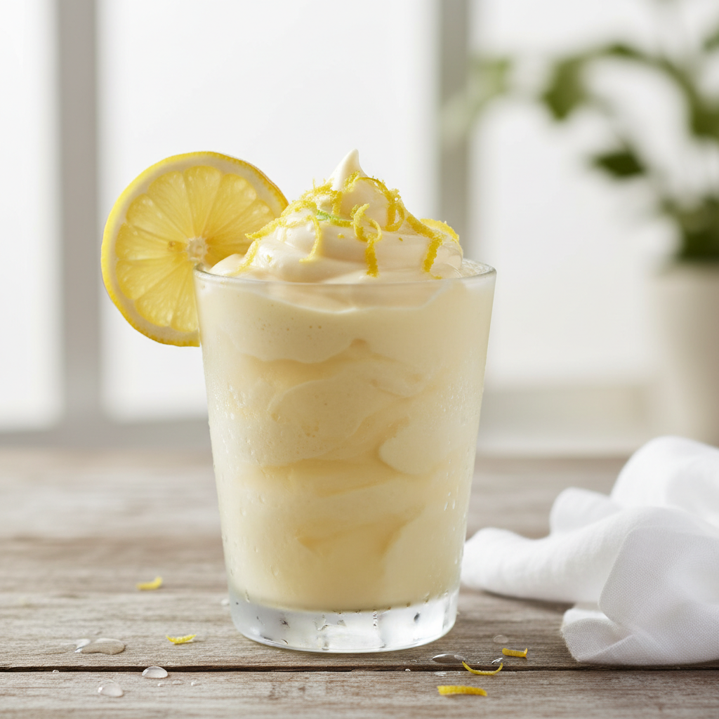 Refreshing glass of Cottage Cheese Lemonade Frosty