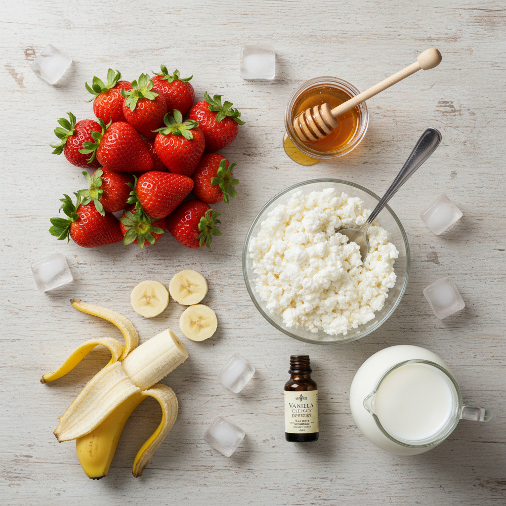 Ingredients for Strawberry Banana Smoothie