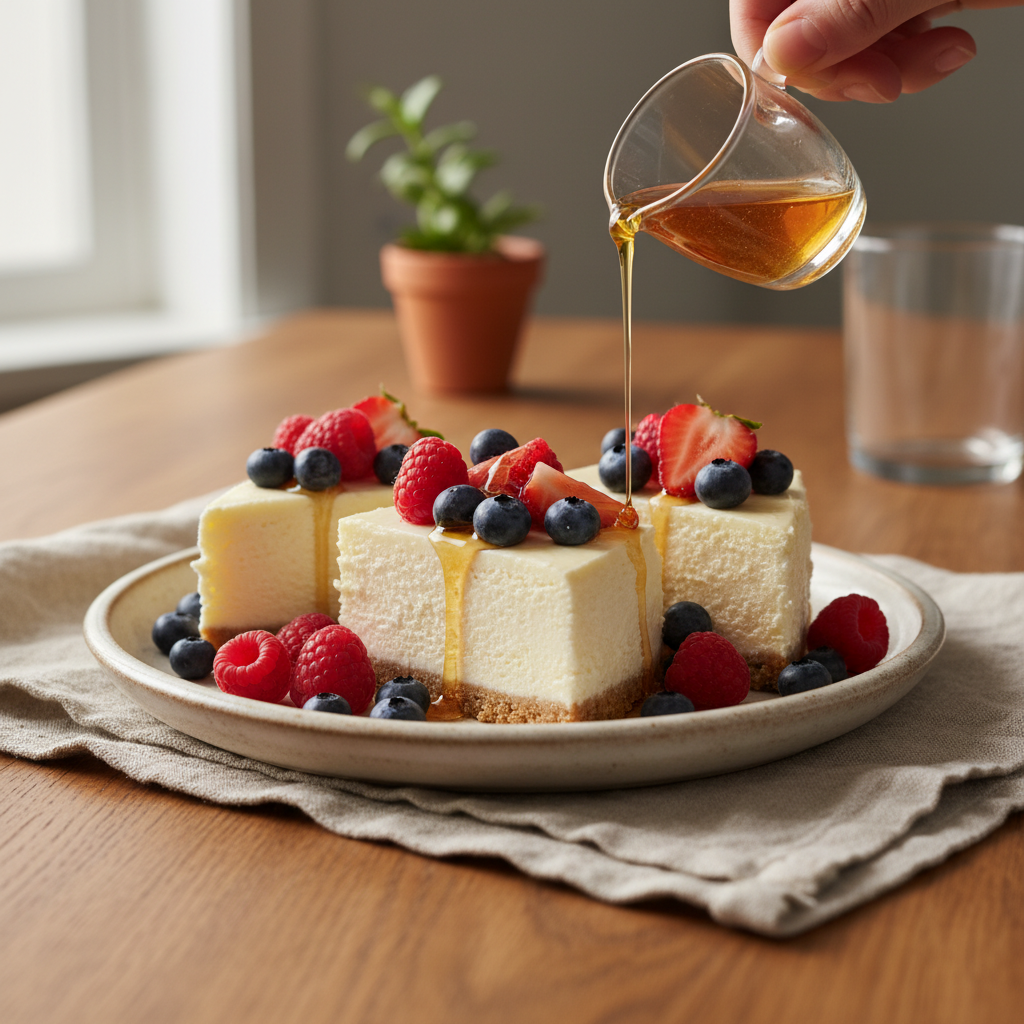 Serving suggestion for Cottage Cheese and Yogurt Egg Cheesecake