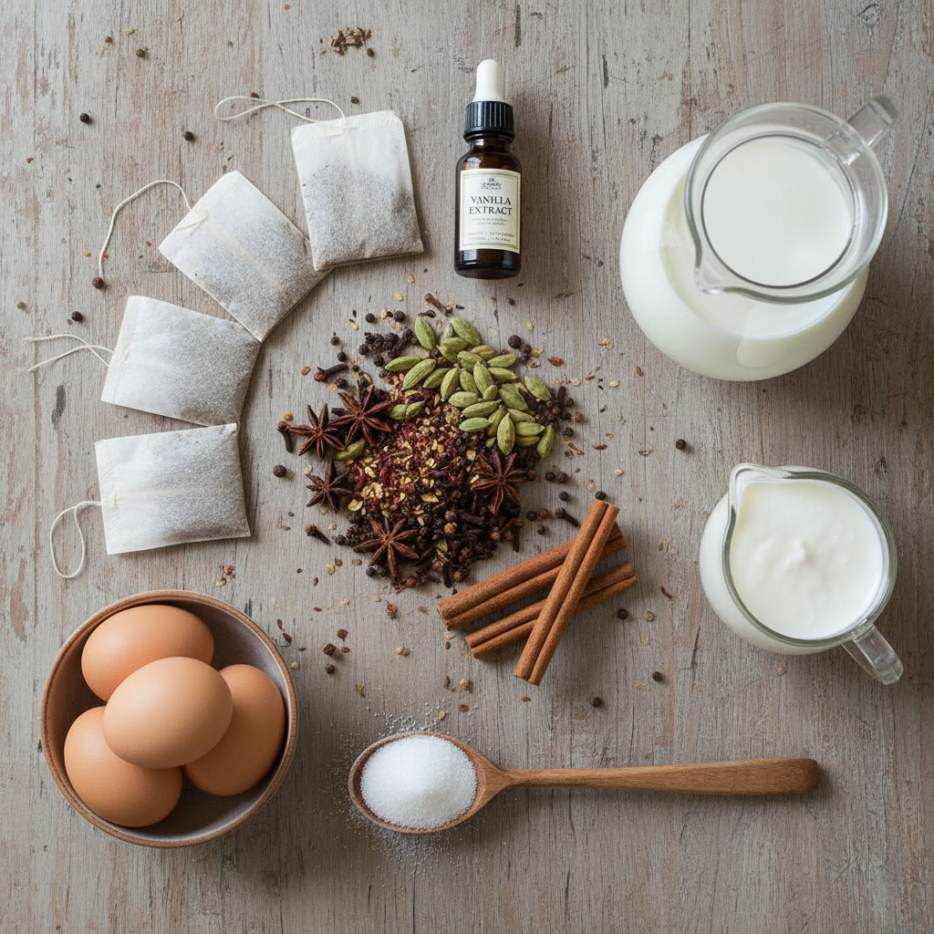 Ingredients for Chai and Eggnog