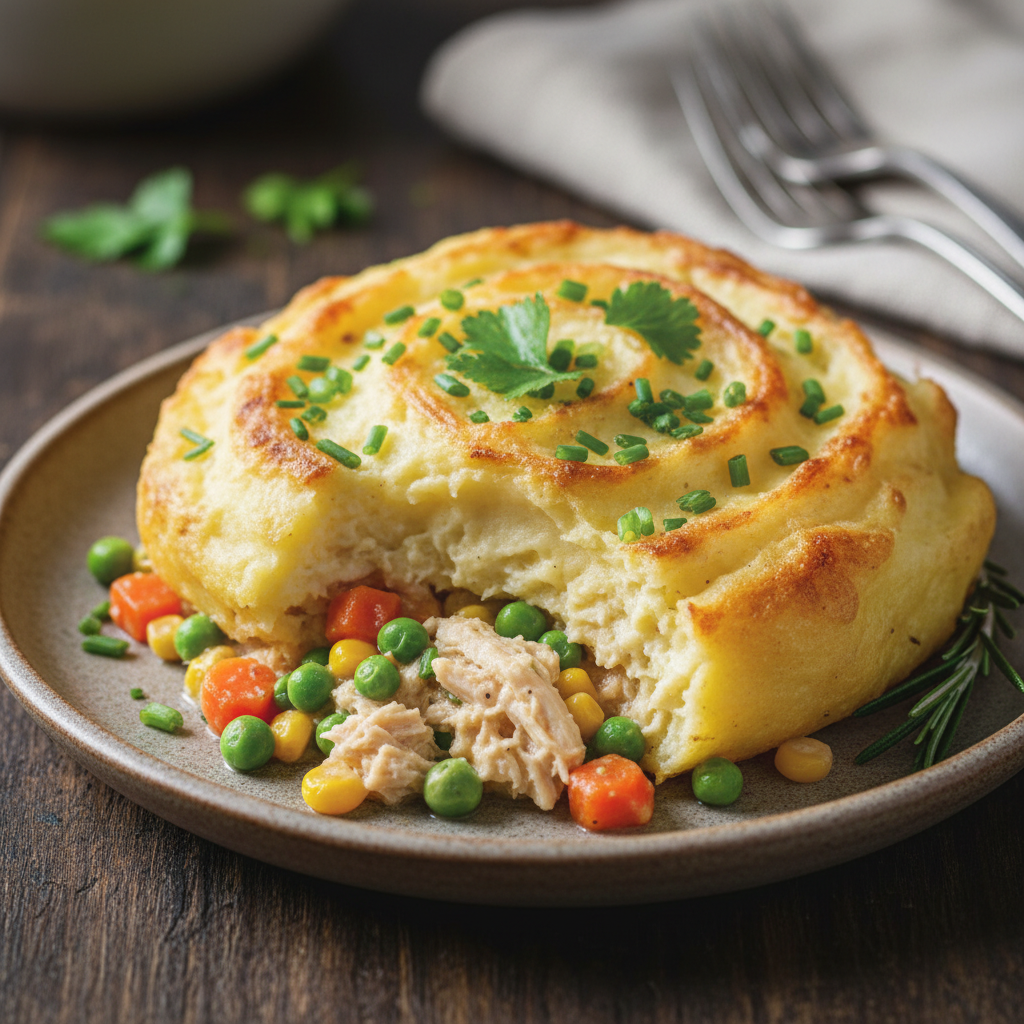 Adding shredded rotisserie chicken to filling