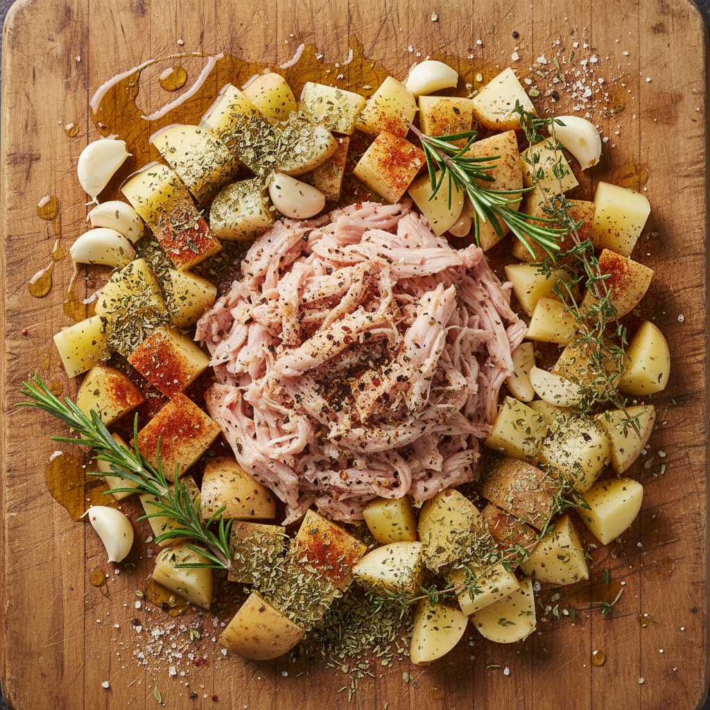 Rotisserie chicken used in shepherd's pie