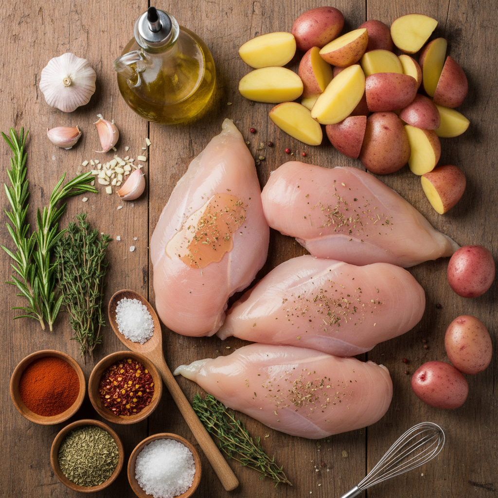 Ingredients for Chicken Fillet in Spicy Creamy Garlic Parmesan Sauce
