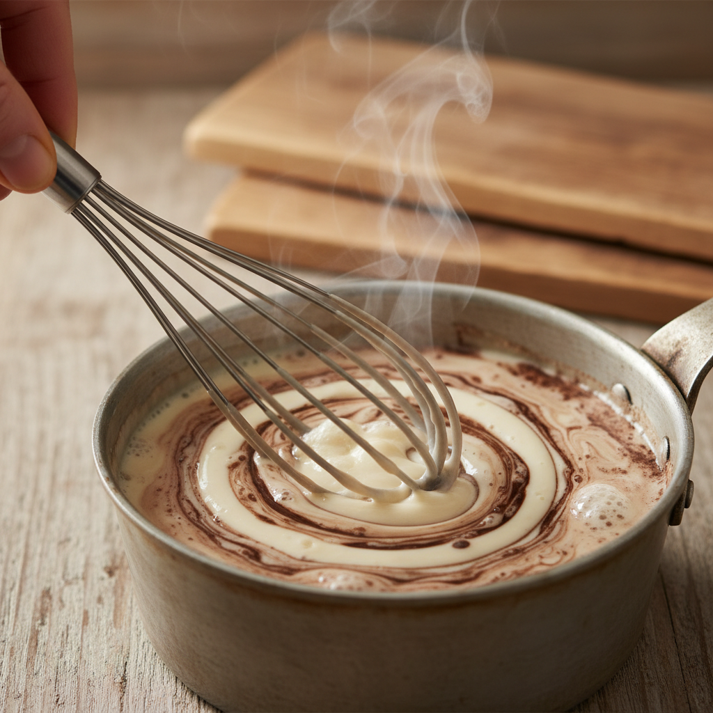 Making Matcha Hot Chocolate