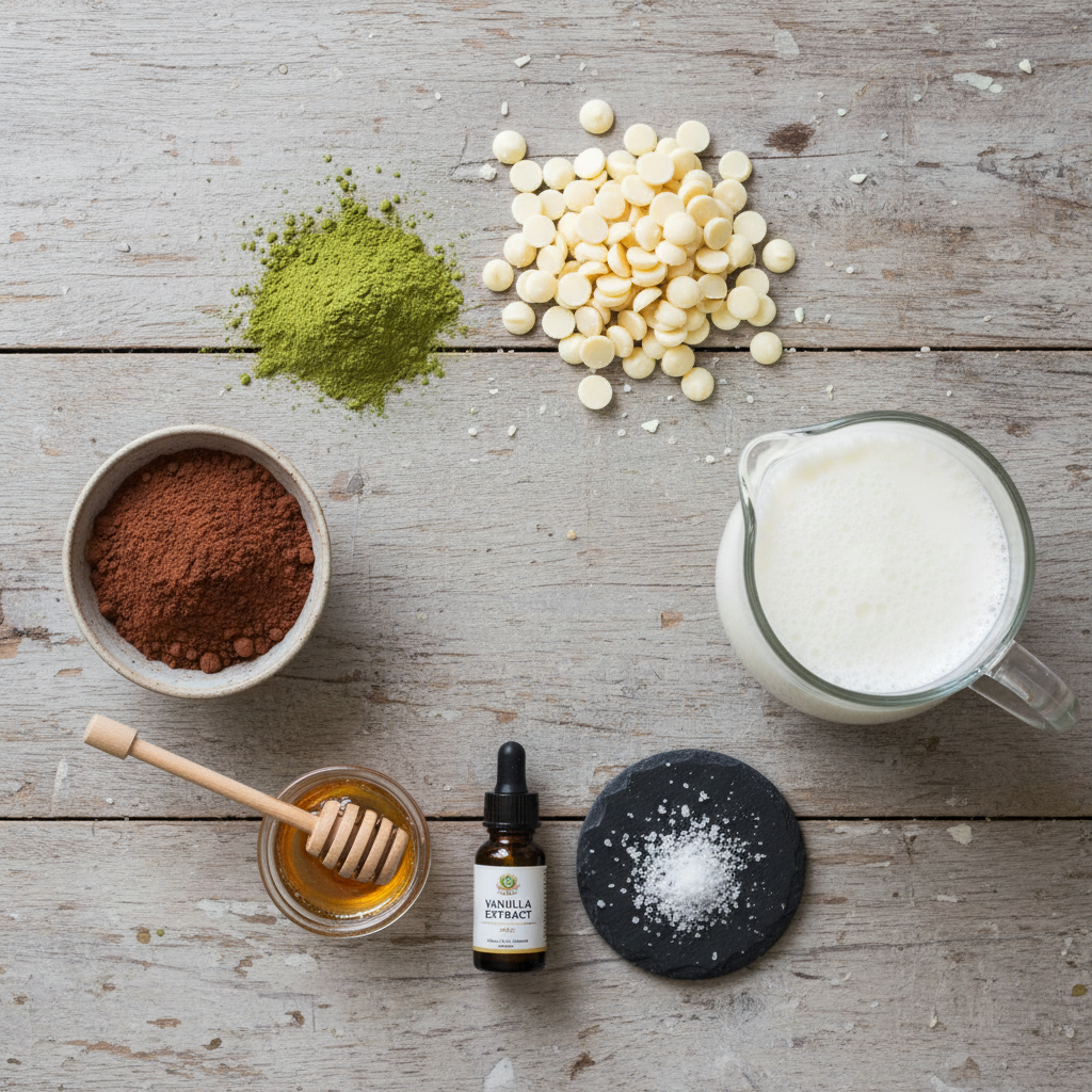 Ingredients for Matcha Hot Chocolate