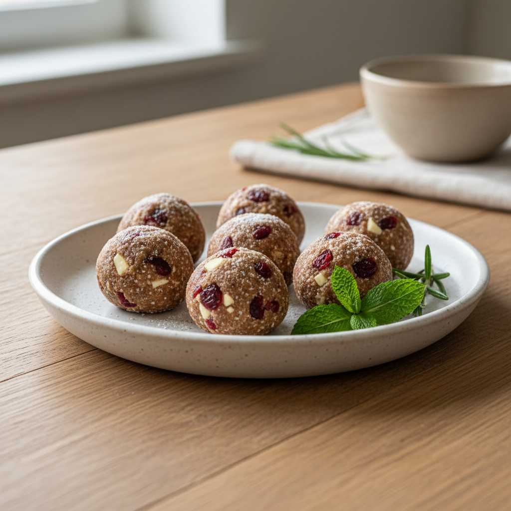 Ready to eat Cranberry White Chocolate Protein Balls