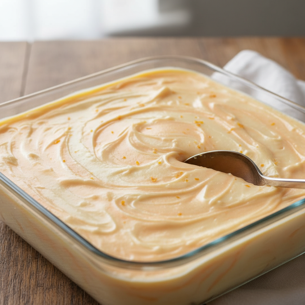 Creamsicle Fudge Pour and Swirl Step