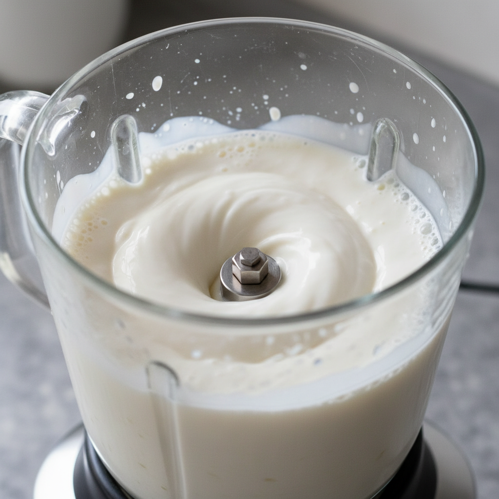 Blending milk and cottage cheese