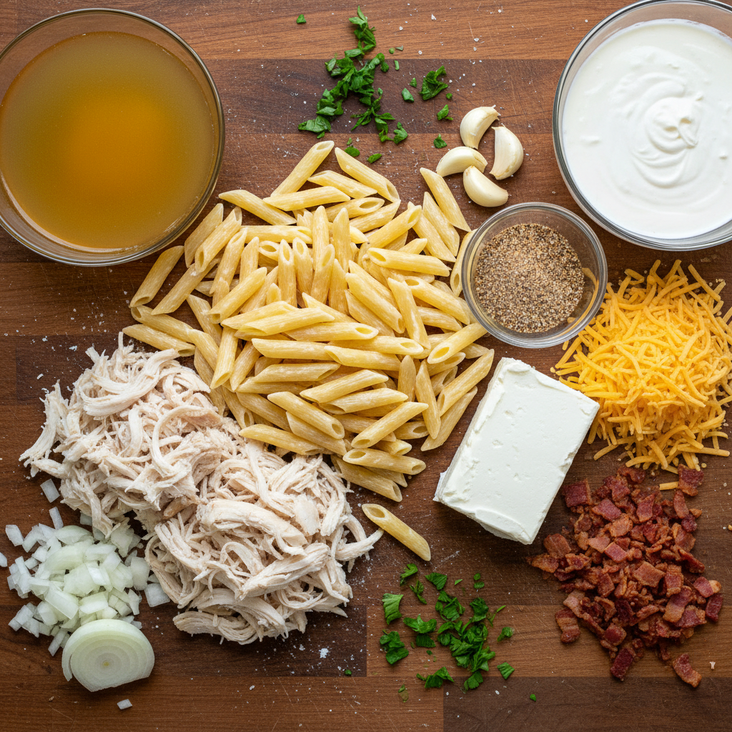 Ingredients for Crack Chicken Penne