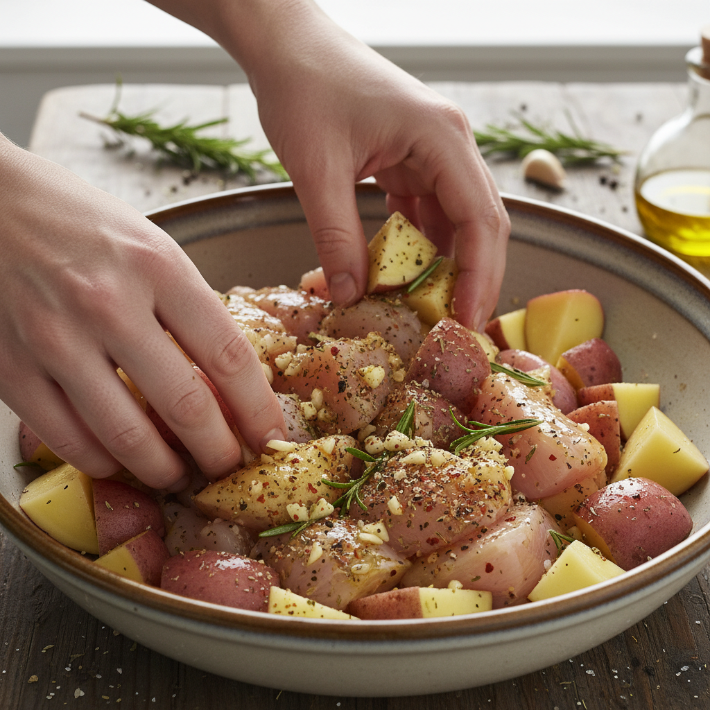 Chicken breasts coated with flour