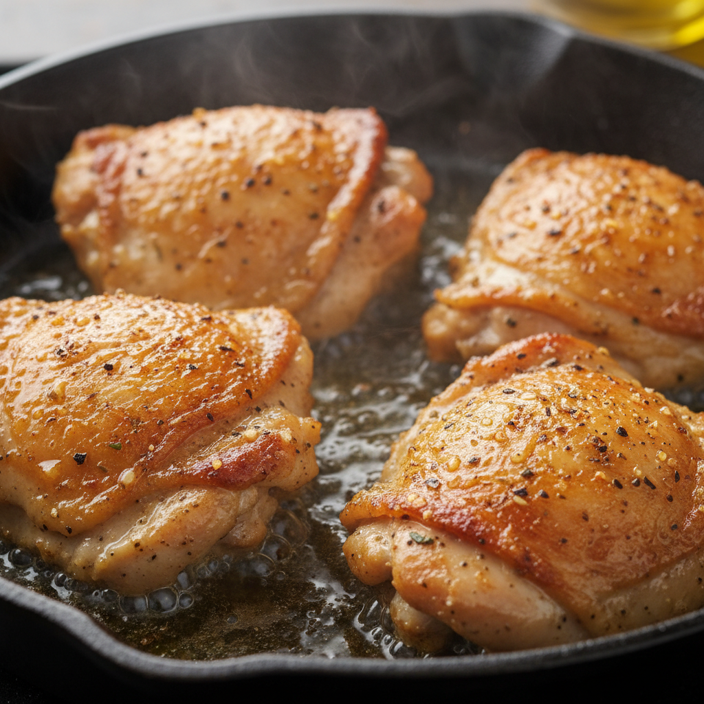 Ingredients for Chicken Thighs with Creamy Bacon Mushroom Thyme Sauce