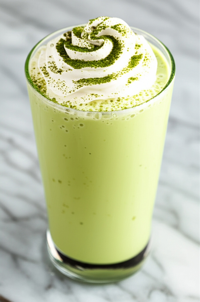 Matcha milkshake creamy and sweet