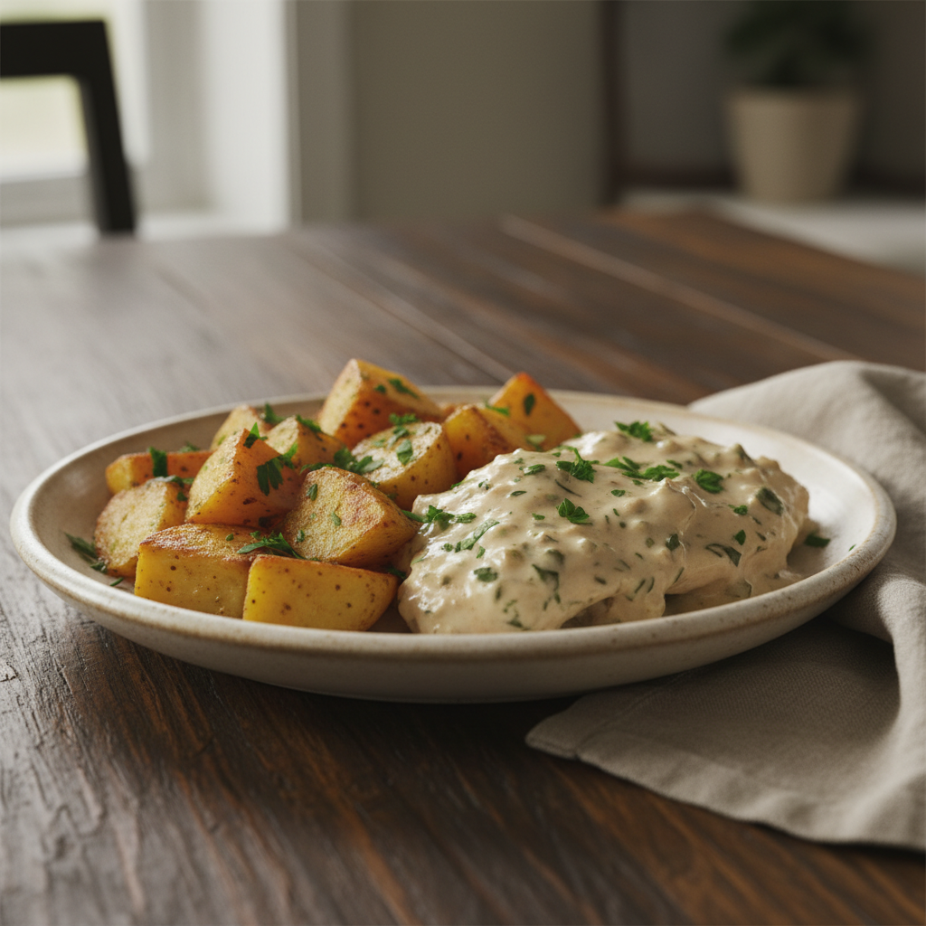 Creamy Ranch Chicken ready to serve