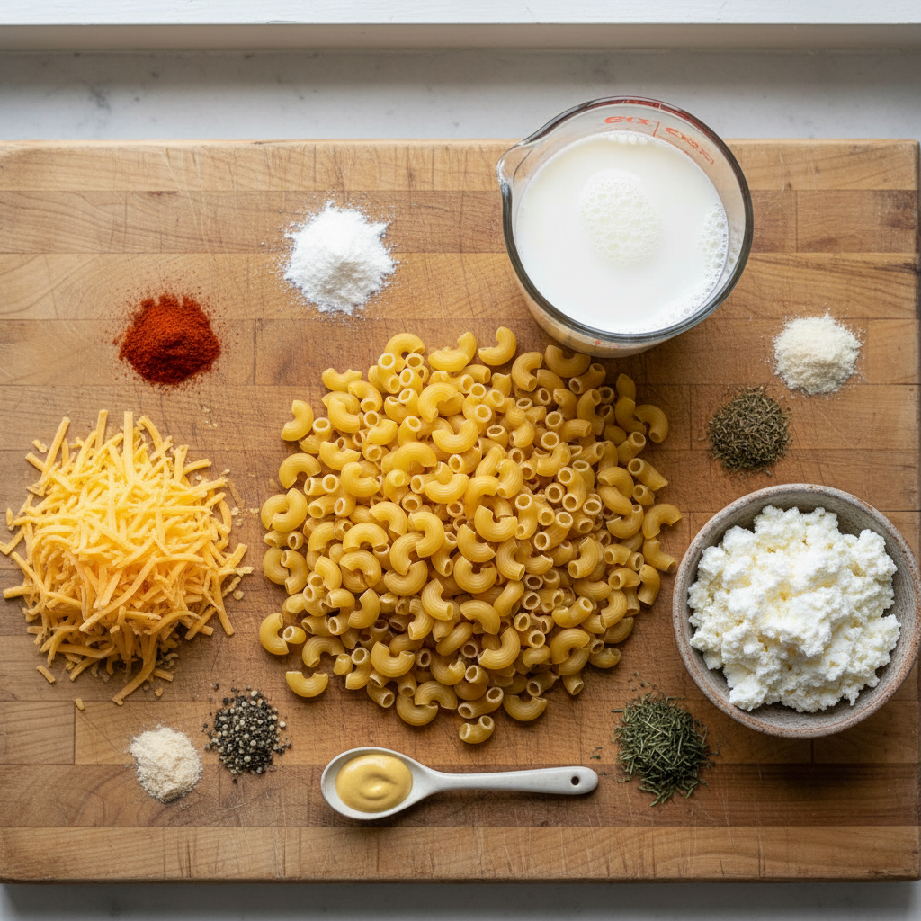 Ingredients for Ricotta Mac and Cheese