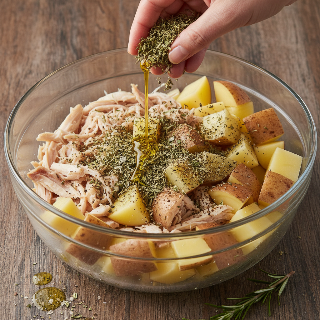 Preparing ingredients for chicken vegetable soup