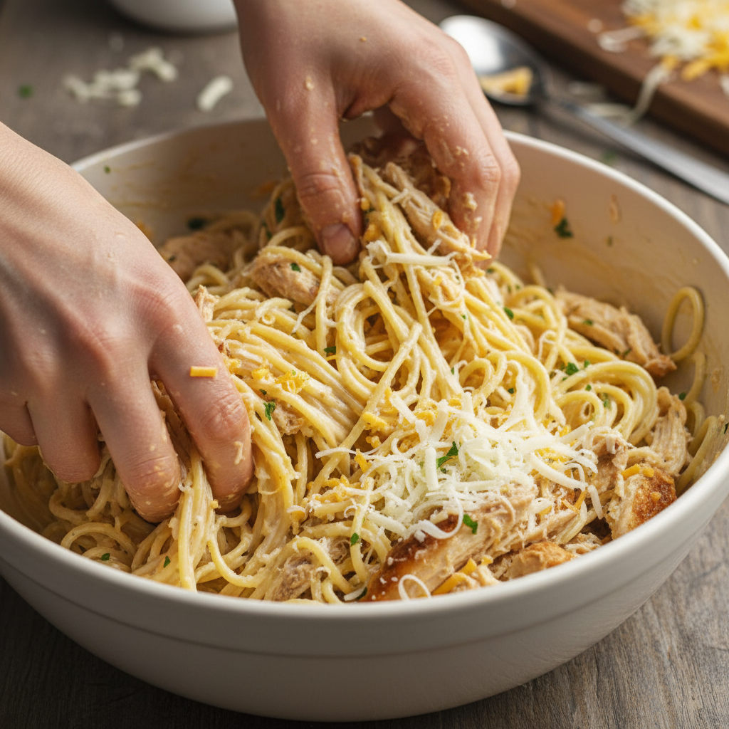 Ingredients measured and ready for Southern spaghetti bake