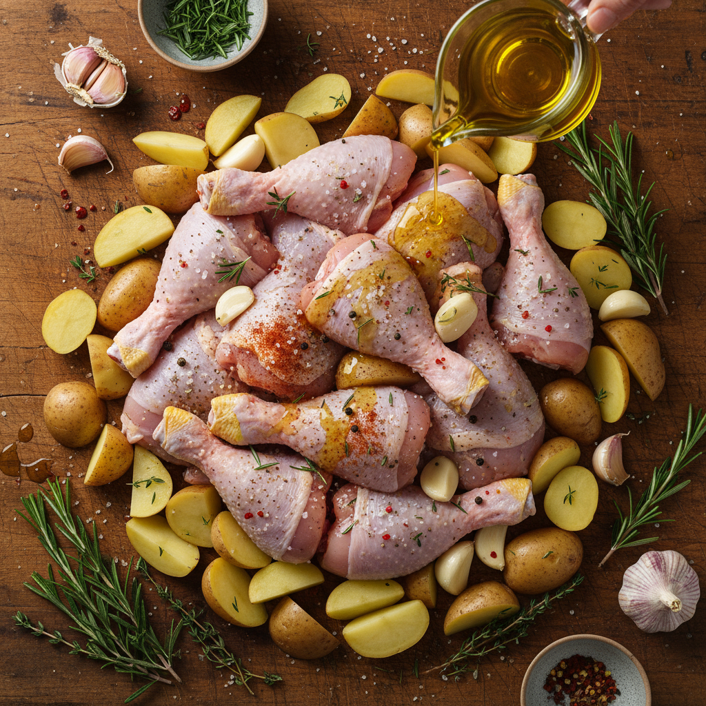 Ingredients for chicken vegetable soup
